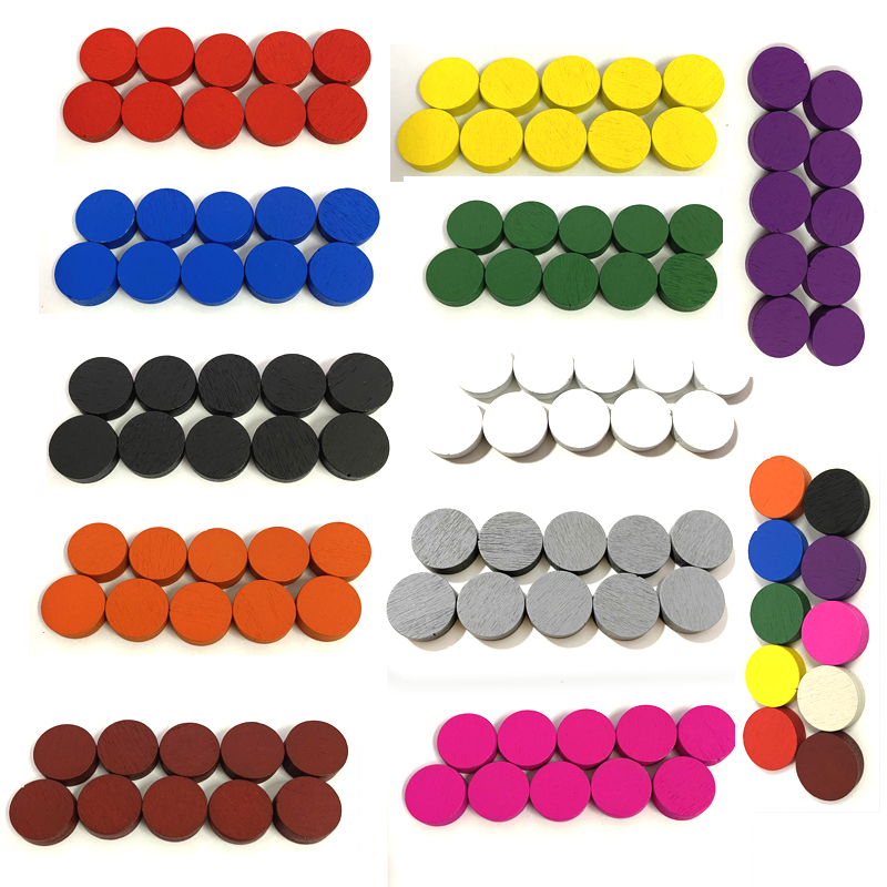 Board Game Verdant - 100pieces Diameter 15*5MM Wooden Pawn Game