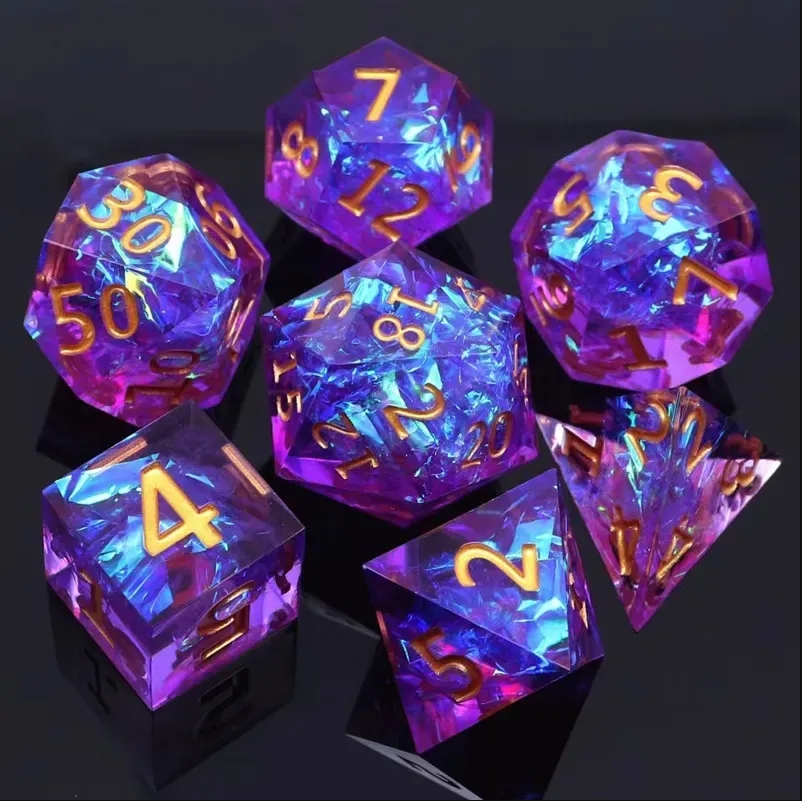 7PCS Resin Dices Set Multi-sha - Board Game Roleplay ulasan dan harga