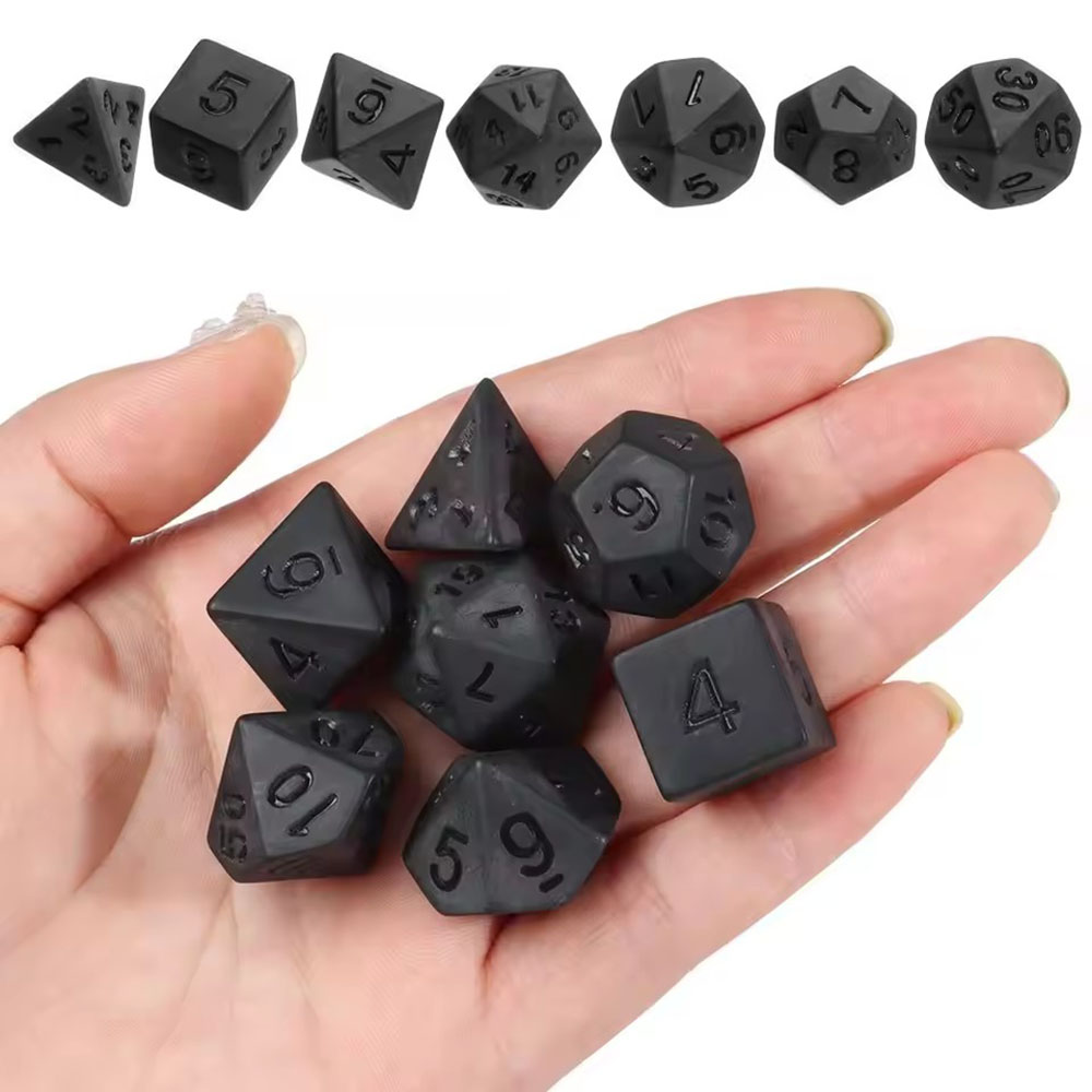 7pcs/set New Black Dices, Poly - Board Game Font ulasan dan harga