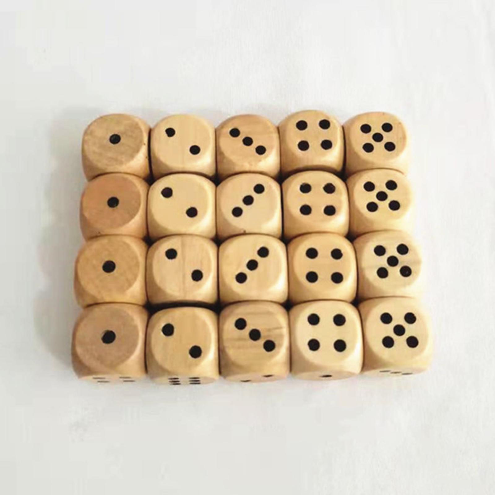 Wooden Six Sided Dice Set 2cm  - Board Game Roleplay ulasan dan harga