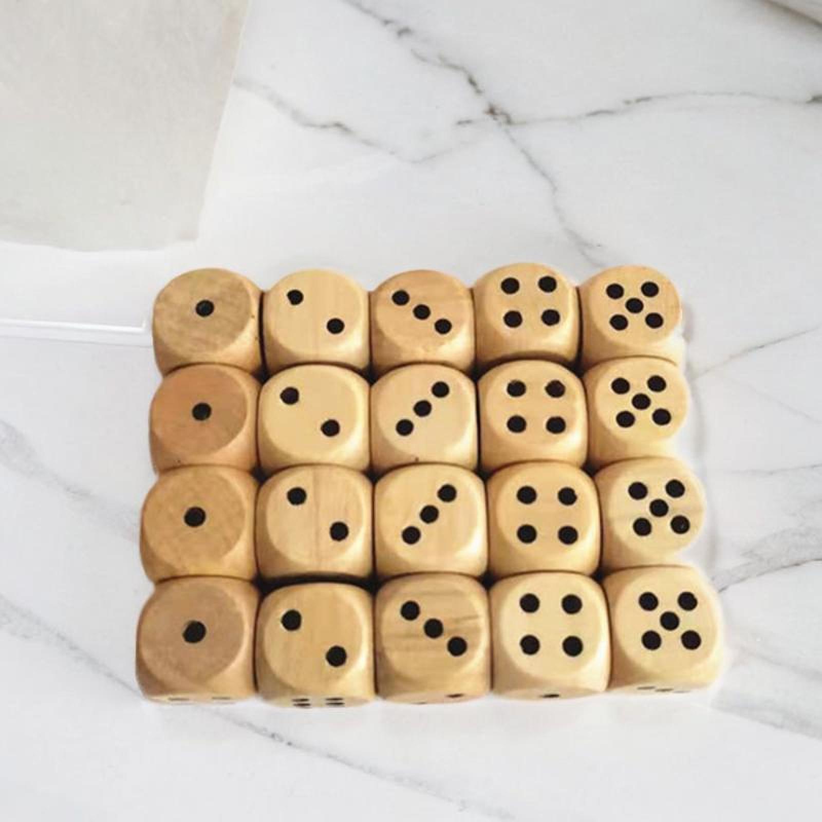 Wooden Six Sided Dice Set 2cm  - Board Game Roleplay ulasan dan harga