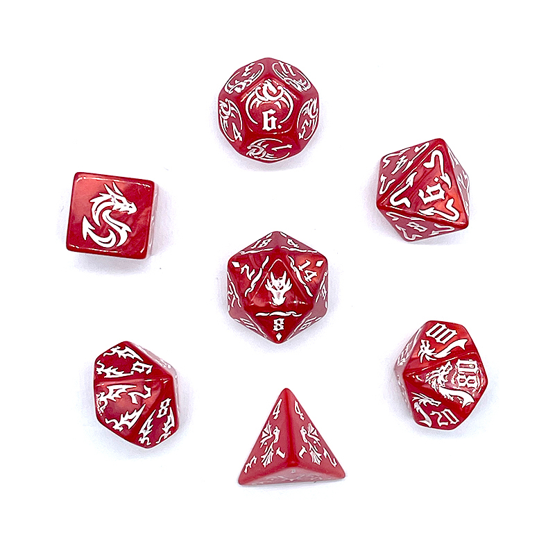 7 Pcs of New Red Colors Dice P - Board Game Font ulasan dan harga