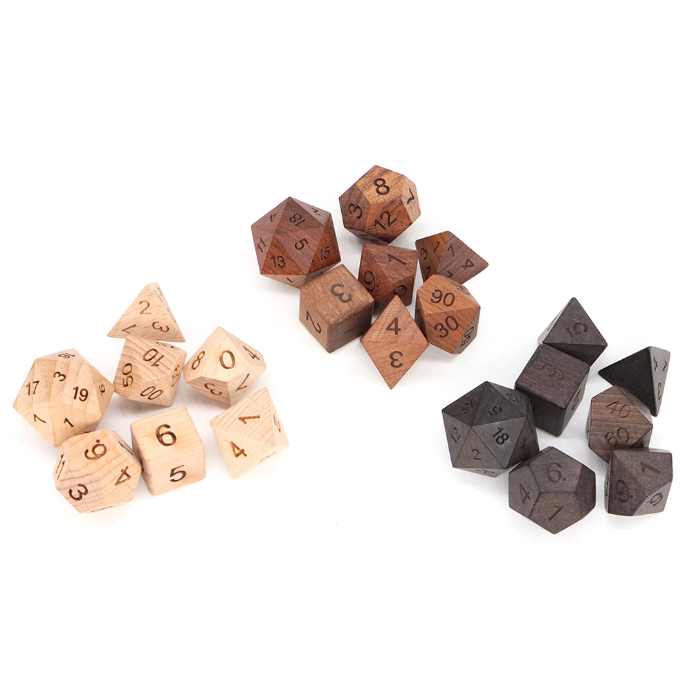 7Pcs/Set Wooden Dice d4-d20 Po - Board Game Roleplay ulasan dan harga