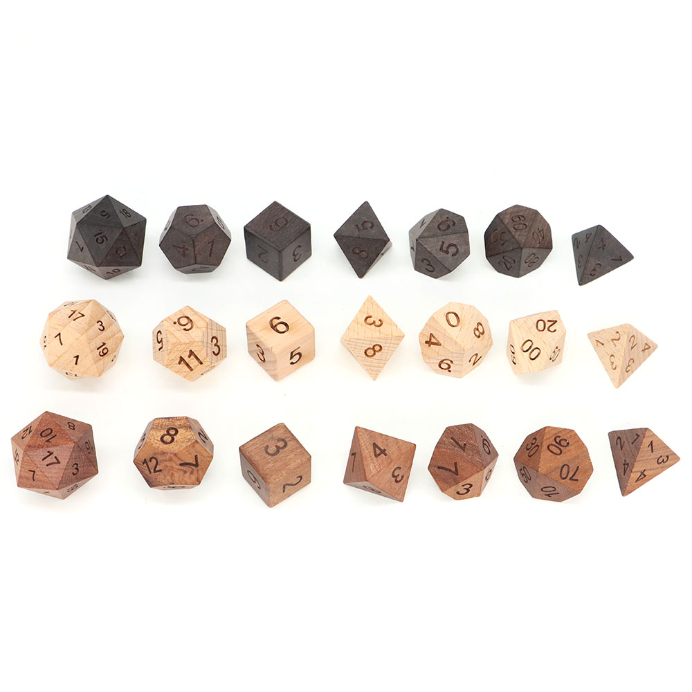 7Pcs/Set Wooden Dice d4-d20 Po - Board Game Roleplay ulasan dan harga